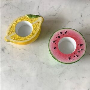 Set of 2 Vintage Party Lite Summer Fruit Tea-light Candle Holders